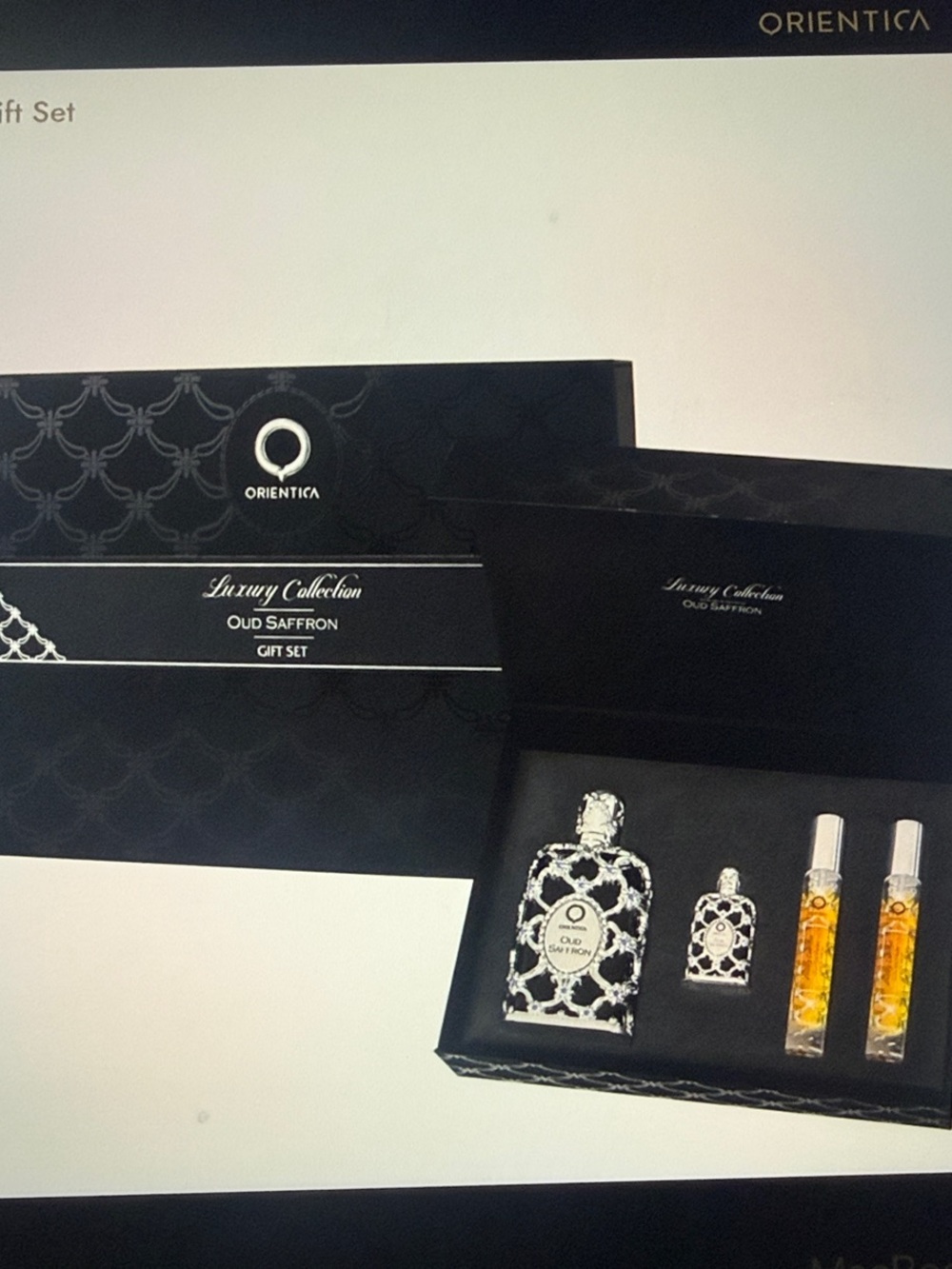 Luxury Oud Saffron Fragrance Gift Set - Black & Gold